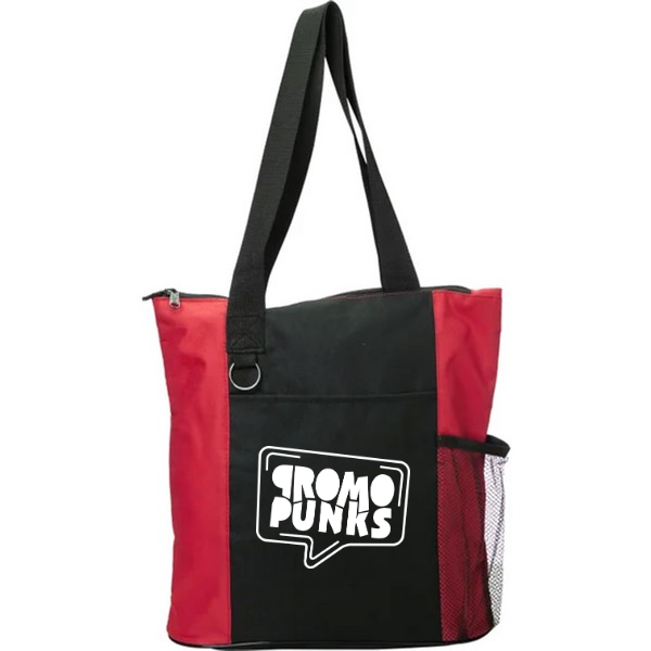 Zippered Tote Bag with Mesh Pocket