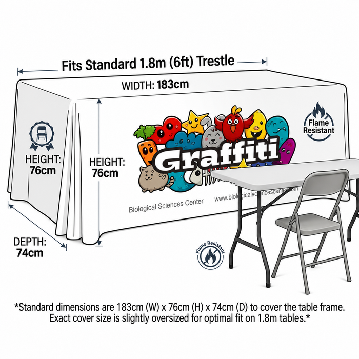 6ft (1.8m) Premium Draped Standard Table Cover