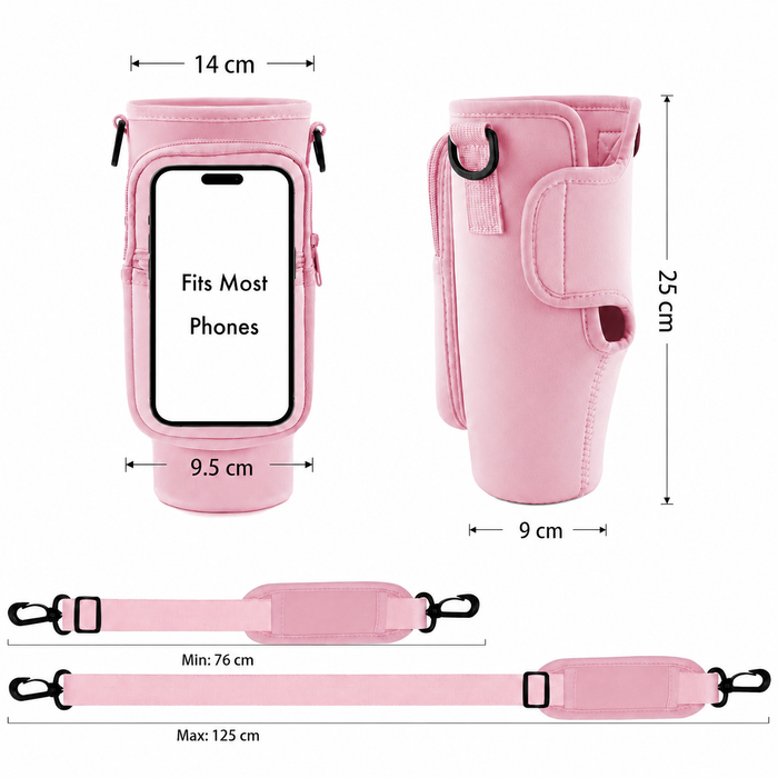 40 oz (1,180 ml) Tumbler Carrier Bag with Phone Pouch