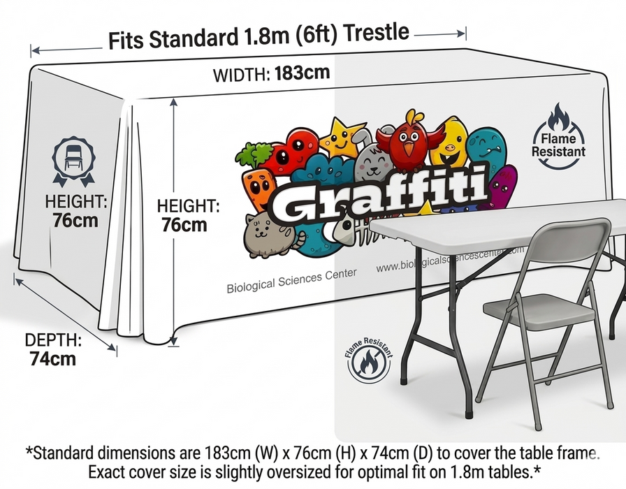 6ft (1.8m) Premium Draped Standard Table Cover