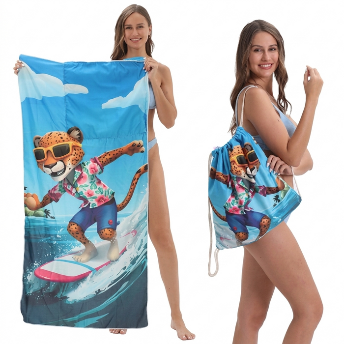 Custom 2-in-1 Beach Towel Backpack