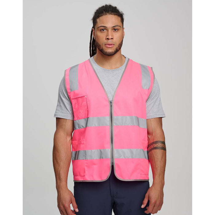 Unisex Hi-Vis Safety Vest with ID & Utility Pockets - Custom Promotional Product