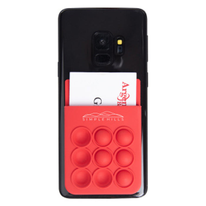 Popper Stress Reliever Silicone Phone Wallet - Custom Promotional Product