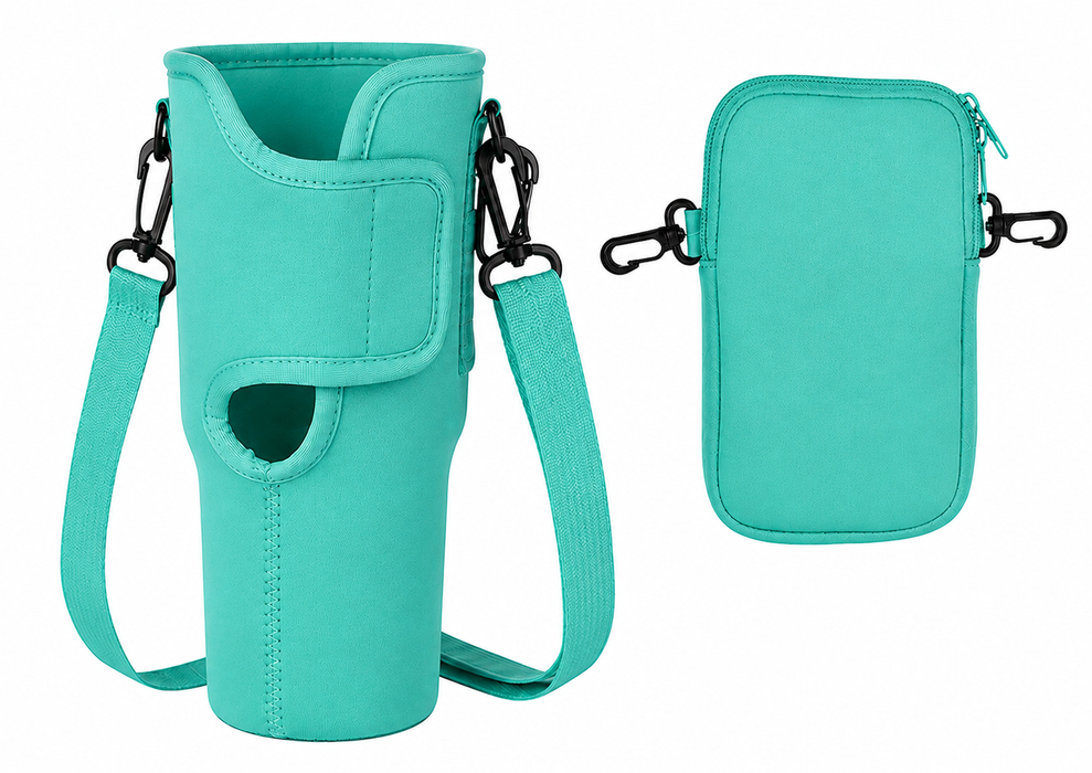 40 oz (1,180 ml) Tumbler Carrier Bag with Detachable Phone Pouch