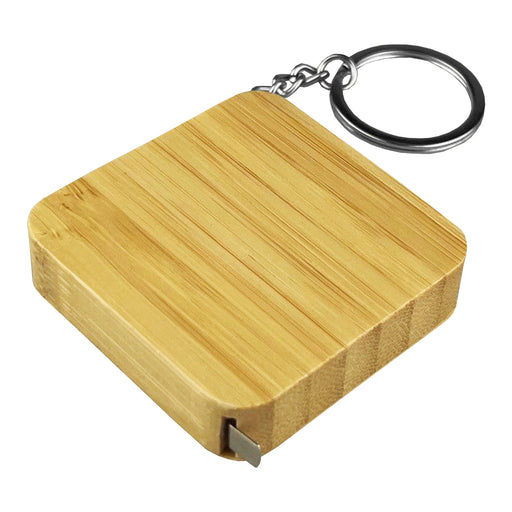 Bamboo Tape Measure Key Ring - Custom Promotional Product