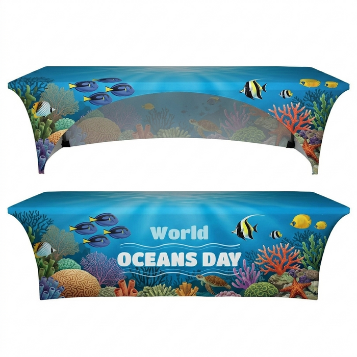 8ft (2.4m) Open Back Stretch Table Cover