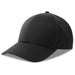 Bolt-S Recycled Polyester - A black cap made from recycled polyester, featuring a curved peak and a structured design. It includes a logo.