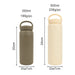 350ML/500ML Double Wall Stainless Steel Drink Bottle with Handle - A drink bottle duo featuring a 350ml olive green option and a 500ml beige option, both with handles and a logo.