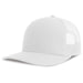 Sonic-S Organic/Recycled Trucker - A white trucker cap featuring a solid front and mesh back, with a logo on the front.