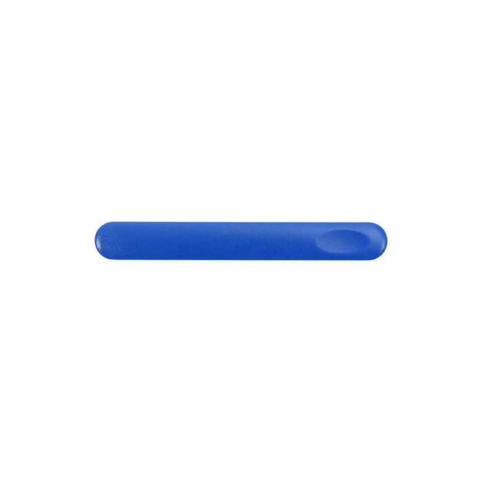 PS Nail File - A blue nail file with a smooth surface and a rounded end, featuring a logo.