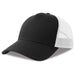 Rapper Cotton-S Organic/Recycled - A black trucker cap with a white mesh back and a curved brim, featuring a logo on the front.