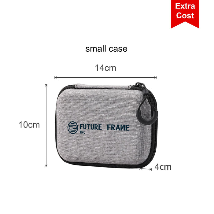 5000mAh Magnetic Wireless  Power Bank - A small grey case with dimensions of 14cm by 10cm by 4cm, featuring a logo.
