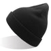 Kid Wind-S Beanie - Recycled Polyester - A black beanie made from recycled polyester, featuring a ribbed cuff and a pointed top.