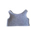 Plush Doll Basic Tank Top - A grey basic tank top with a wide neckline and no sleeves, featuring a simple, knitted design.