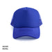 Polymesh Trucker Cap - A blue Polymesh Trucker Cap with a solid front and mesh sides, featuring a logo.