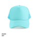 Polymesh Trucker Cap - A sky blue Polymesh Trucker Cap with a mesh back and a solid front panel, featuring a logo.