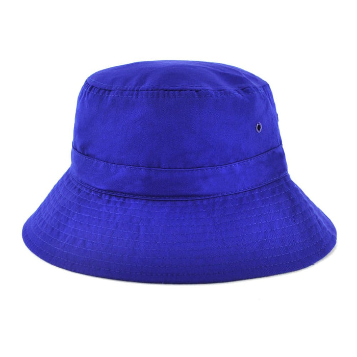 Polyviscose School Bckt - A bright blue bucket hat with a round crown and wide brim, featuring a small logo.