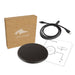 Casper Pro 15 Watt Eco Wireless Charger - A black eco wireless charger with a USB cable, instruction manual, and a branded box.