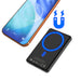 Bryan Ultra Thin 15W MagSafe Power Bank - 5000 mAh (Stock) - A black MagSafe power bank with a circular design, featuring a logo and a digital display indicating battery level.