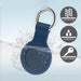 Aspen Silicone Airtag Case - A blue silicone Airtag case with a keyring, featuring a waterproof design and scratch-resistant surface.