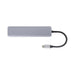 Hayden Type-C Hub (Type-C, Type-A, HDMI, PD100W) - A grey Type-C hub with multiple ports, including Type-C, Type-A, HDMI, and a cable connector.