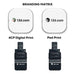 Essex Magnetic LED Selfie Light - A square branding matrix featuring two designs on a white background with black clips below.