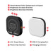 Essex Magnetic LED Selfie Light - A magnetic LED selfie light in black and white, featuring adjustable brightness and multiple connection options.