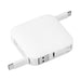 Avola Retractable Fast Charge Cable and Stand - A white retractable fast charge cable with two connectors, featuring a compact, square design and a branding logo.