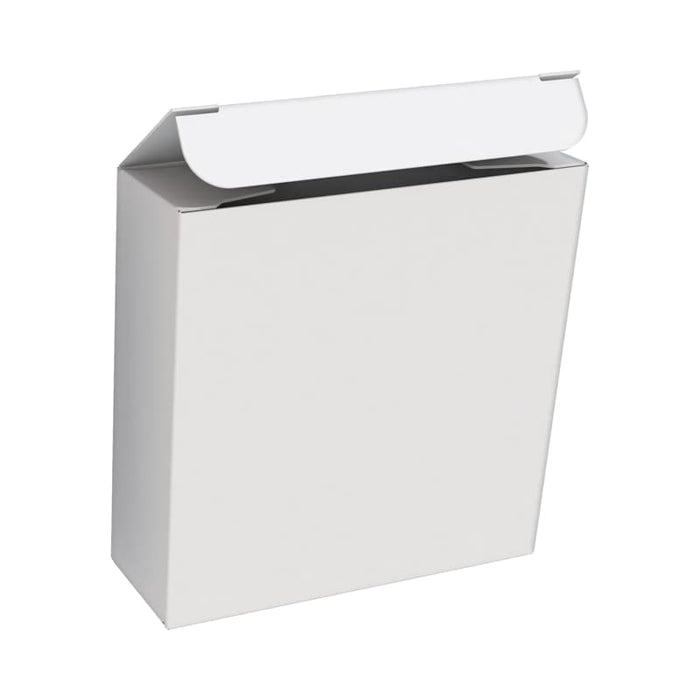 Catania Retractable 60W Fast Charging and Data Cable Set - A white rectangular box with a flip-top lid, designed for packaging a product. It features a smooth, clean finish.