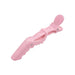 Anti-Slip Positioning Alligator Clip - A pink anti-slip positioning alligator clip with textured grip and an ergonomic design, featuring a logo on one side.