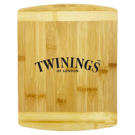 Tiga Bamboo Cutting Board - A bamboo cutting board with a smooth surface, featuring a logo. Its natural wood colour adds a warm touch.