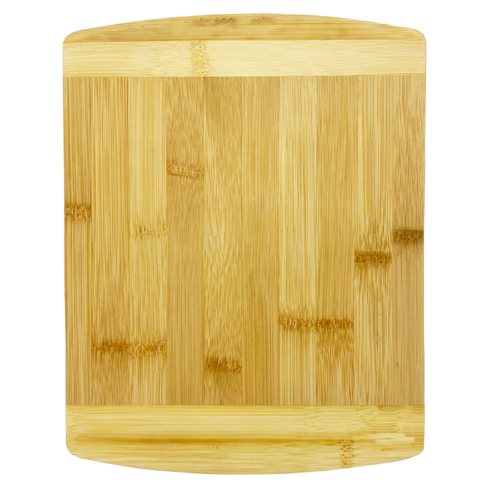 Tiga Bamboo Cutting Board - A bamboo cutting board with a smooth, light brown surface and rounded edges, featuring a subtle grain pattern.