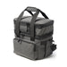 Super Duty 20 - Expanding Cooler - A grey expanding cooler bag with dual compartments, featuring zippers and a sturdy handle for easy transport.