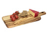 Lawson Serving Board Large - A large wooden serving board with cherry tomatoes, cheese, and crackers on a white background.