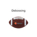 Mini Promotional American Football - A mini promotional American football in brown with white laces and stripes, featuring a logo.