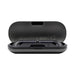 Aria True Wireless Earbuds - A black charging case with true wireless earbuds inside, featuring a sleek design and a logo on the front.