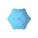 BLUNT Metro Umbrella - A blue BLUNT Metro Umbrella with a unique star shape and a central button mechanism. It features branding on the canopy.