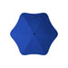 BLUNT Classic Umbrella - A blue umbrella with a unique star-shaped design and a centre button, featuring a logo on the handle.