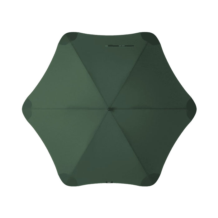 BLUNT Sport Umbrella - A green BLUNT Sport Umbrella with a unique octagonal shape and a central hub is displayed from above.