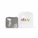 Jelly Cube Sensory Toy - A grey jelly cube sensory toy next to a transparent container featuring a logo.