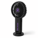 Hybrid Fan - A black handheld fan with a circular grille and a base. It features a logo on the front.