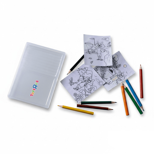The Sketch Set - A sketch set featuring a clear case, colouring pencils in various colours, and several colouring pages.