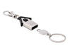 Housekeeper Keyring - A silver keyring shaped like a house, featuring a clip and a detachable keyring.