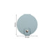 Round Folding Pocket Mirror - A round folding pocket mirror in light blue with a snap closure, measuring 8.5 cm in diameter. It features a logo.