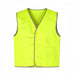 Hi-Vis Reflective Trim Velcro Placket Safety Vest - Hi-Vis reflective trim vest in bright yellow, featuring a Velcro placket. It has a simple, sleeveless design.