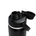 CamelBak - Thrive Chug VSS 0.6L - A drink bottle with a black body and a silver band, featuring a screw-top lid and a flip-open spout.