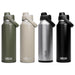 CamelBak - Thrive Chug VSS 1.2L - A drink bottle featuring four variations: olive green, beige, stainless steel, and black, each with a logo.