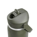 CamelBak - Thrive Flip Straw VSS 0.75L - A drink bottle in olive green with a flip straw lid and a silver accent, featuring a branding logo.