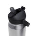 CamelBak - Thrive Flip Straw VSS 0.75L - A drink bottle featuring a stainless steel body and a black flip straw lid, with a logo on the side.