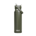 CamelBak - Thrive Flip Straw VSS 1.0L - A drink bottle in olive green with a flip straw lid and a handle, featuring a logo on the side.